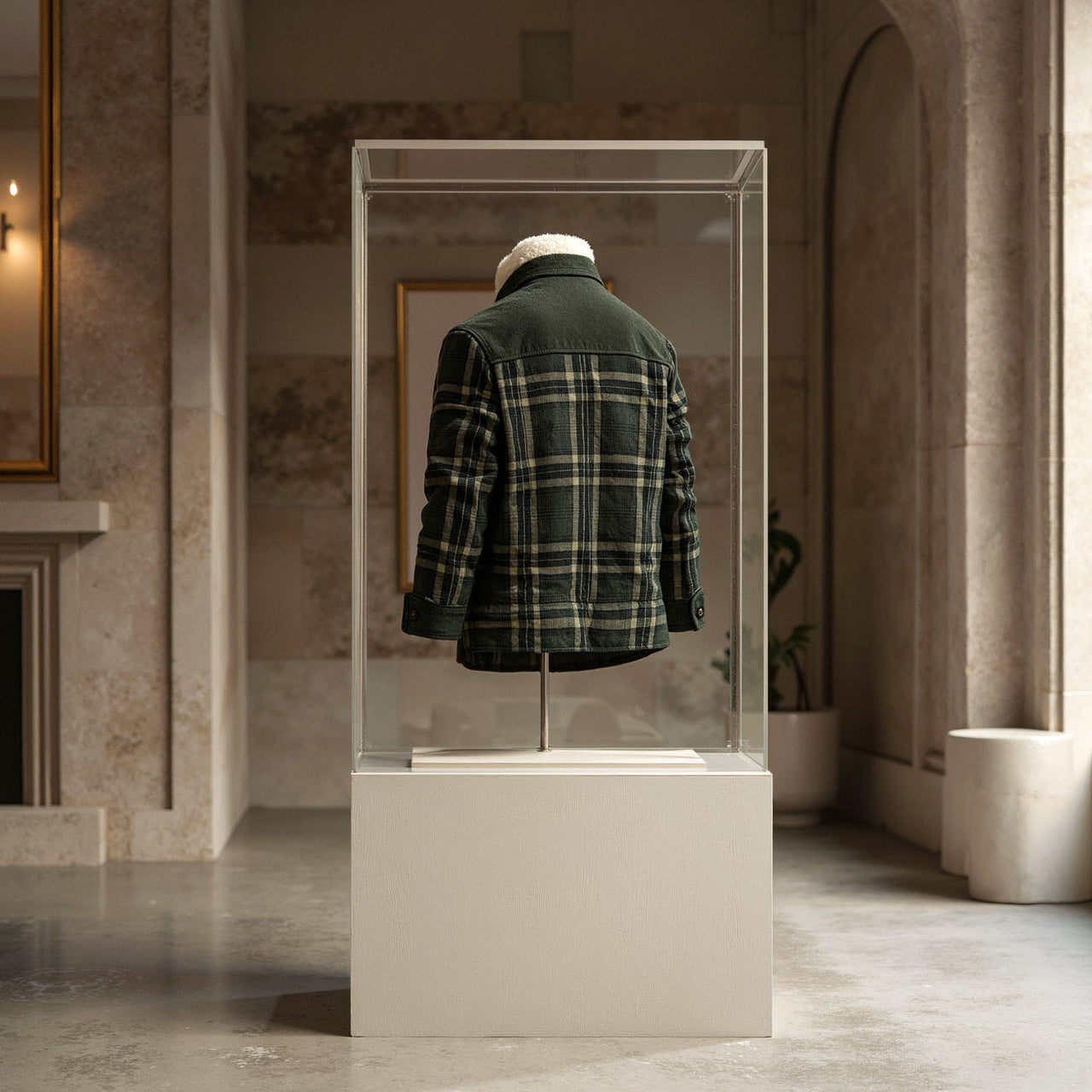 Chaqueta con corderito a cuadros