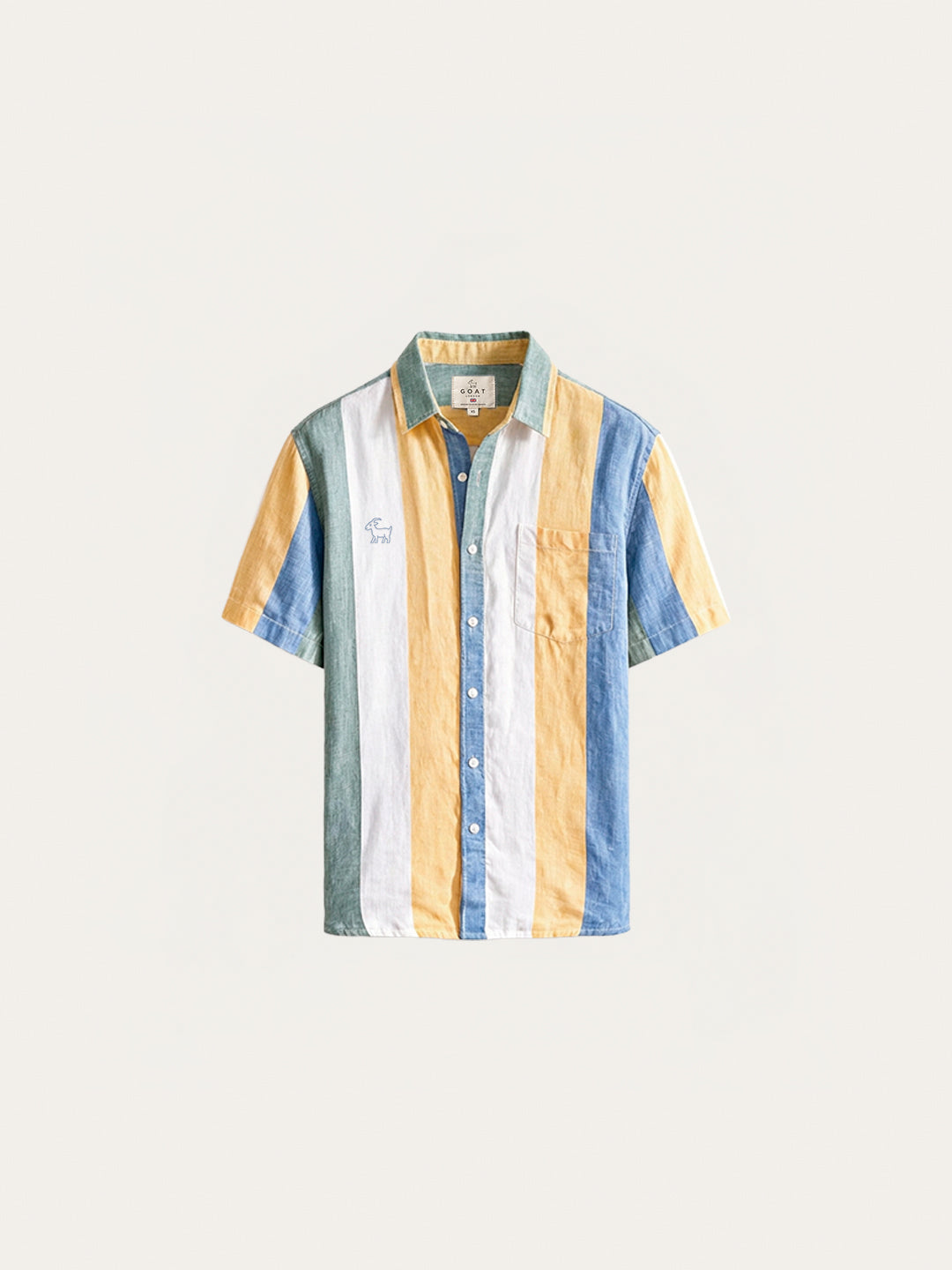 Camisa London Eye (100% lino) - Celeste