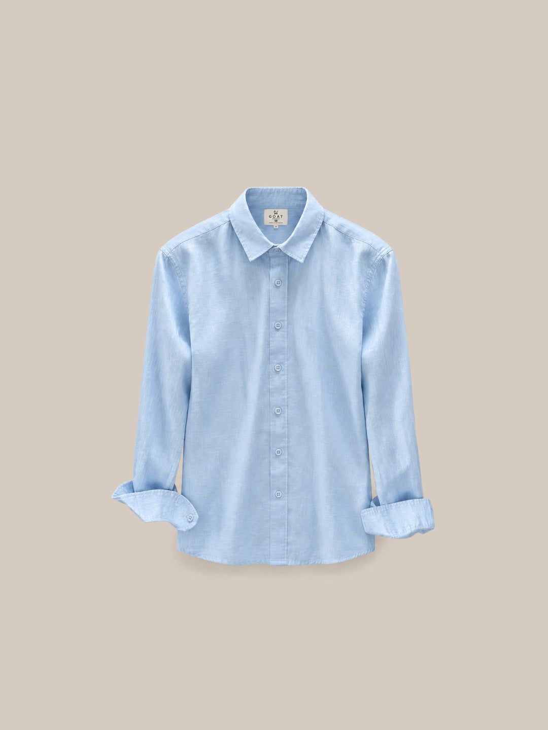 Camisa Holborn 100% lino celeste - GOAT LONDON