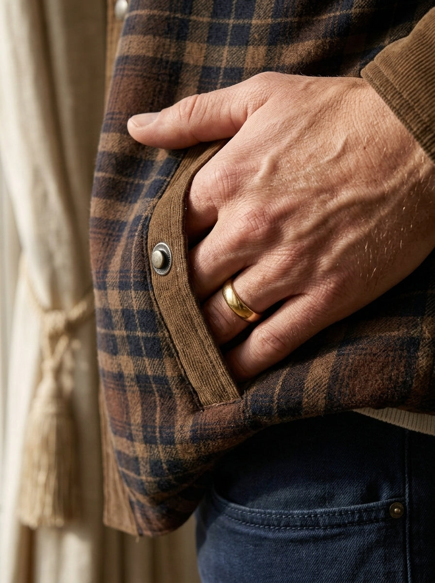 Chaqueta con corderito a cuadros