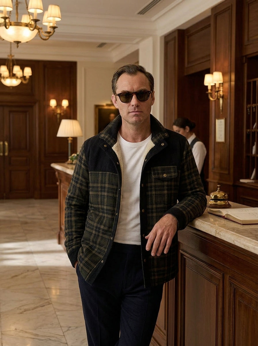 Chaqueta con corderito a cuadros