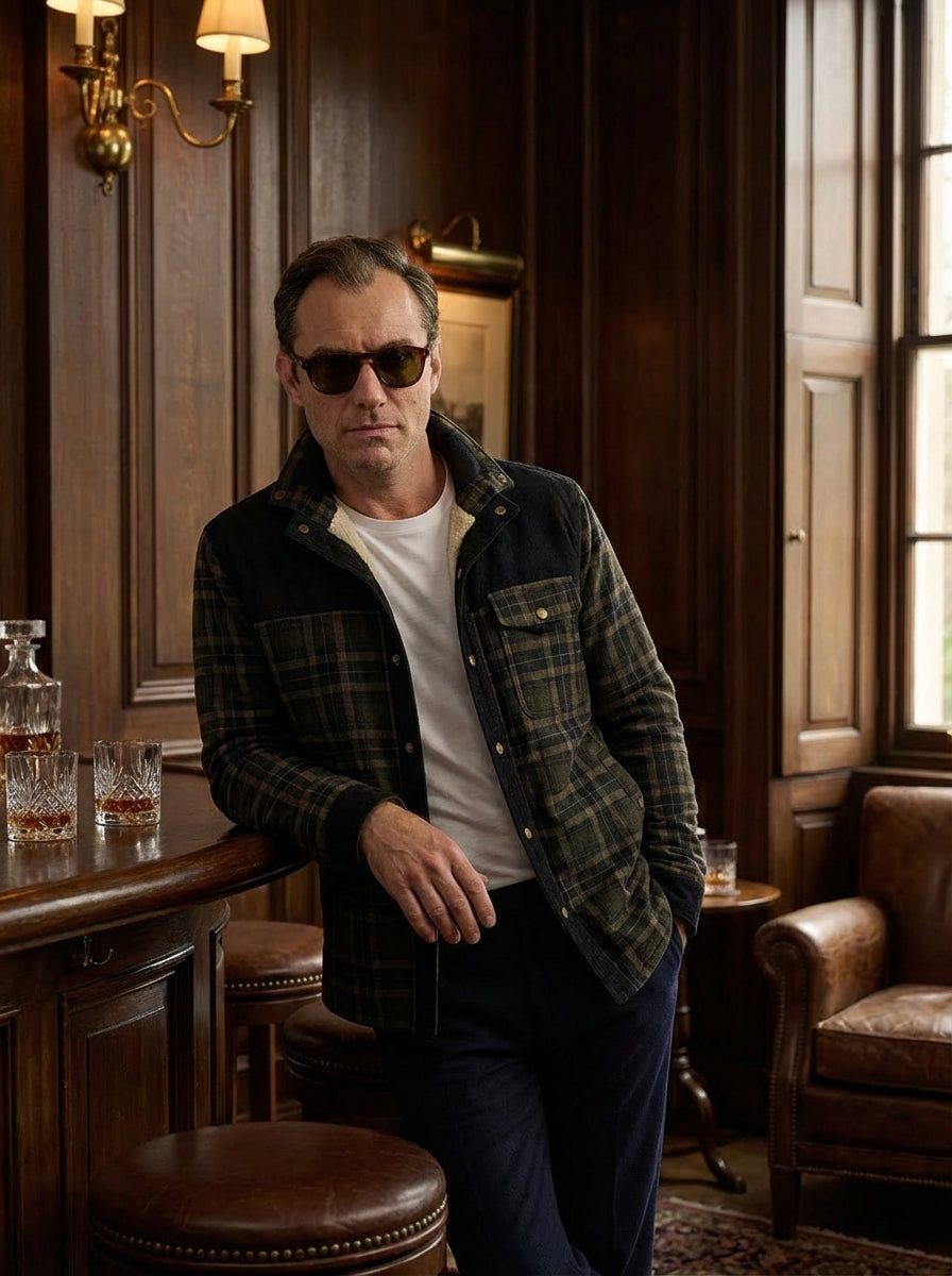 Chaqueta con corderito a cuadros