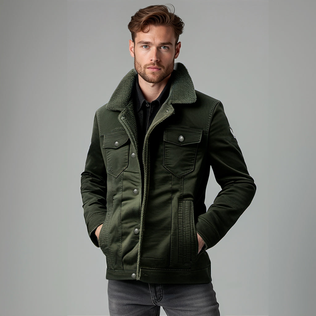 Chaqueta con forro de Sherpa Verde