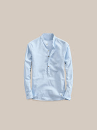 Thumbnail for Camisa de lino Manga Larga cuello mao celeste - GOAT LONDON