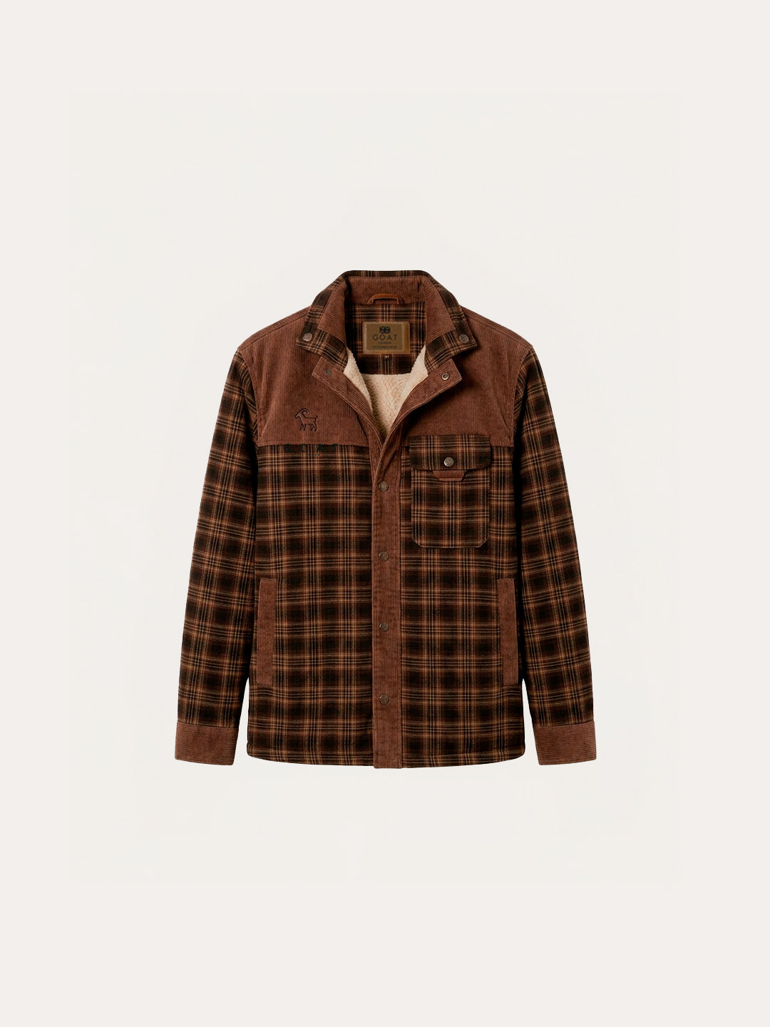 Chaqueta con corderito a cuadros Brown