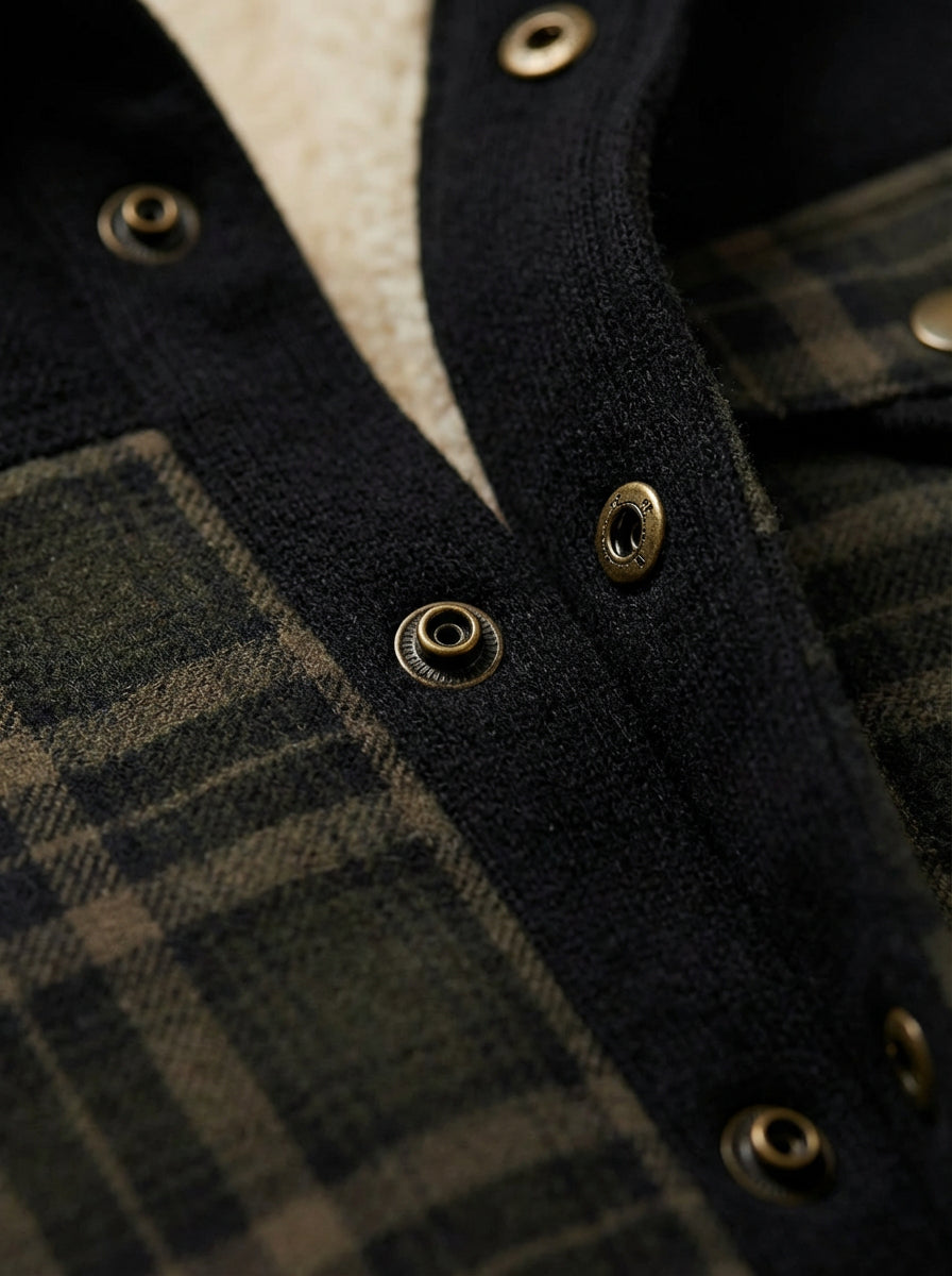 Chaqueta con corderito a cuadros
