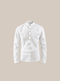 Thumbnail for Camisa de lino Manga Larga cuello mao blanca - GOAT LONDON