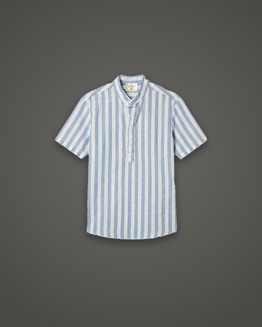 Camisa de lino manga corta a rayas