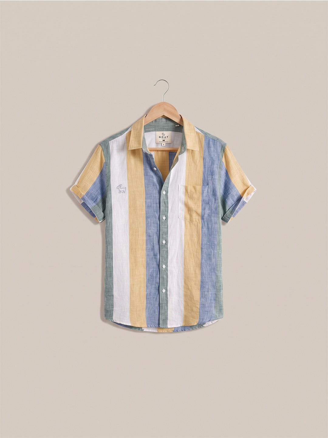 Camisa London Eye (100% lino) - Amarilla