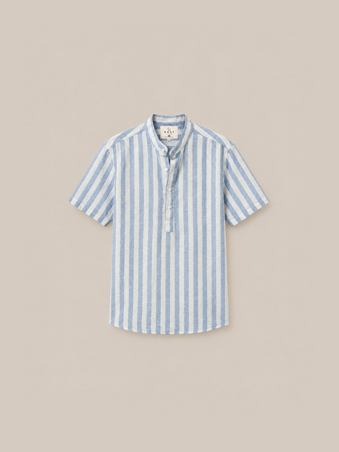 Camisa de lino Manga corta a rayas