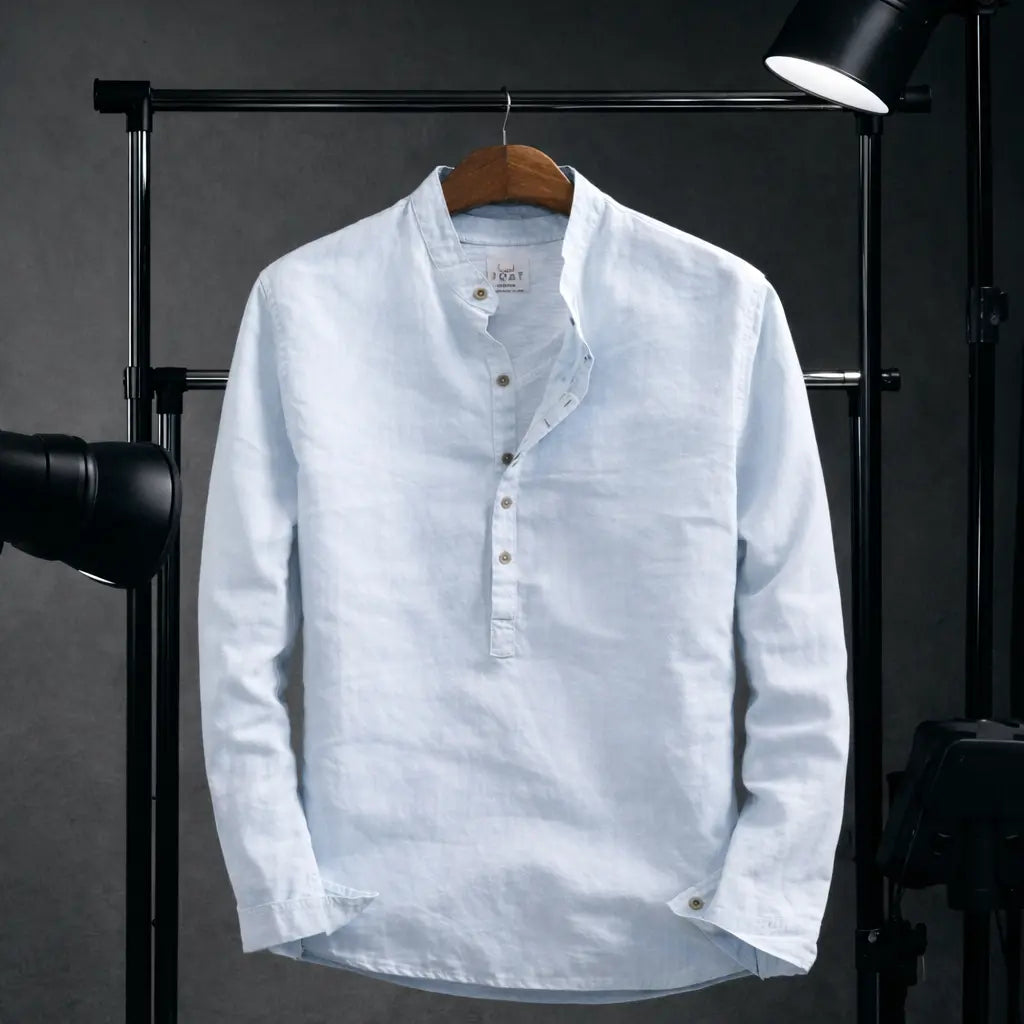 Camisa de lino Manga Larga cuello mao GOAT London