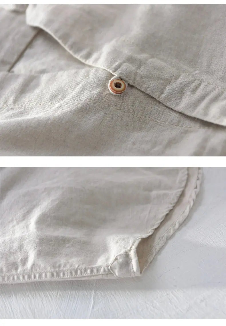 Camisa de lino Manga Larga cuello en  V GOAT London