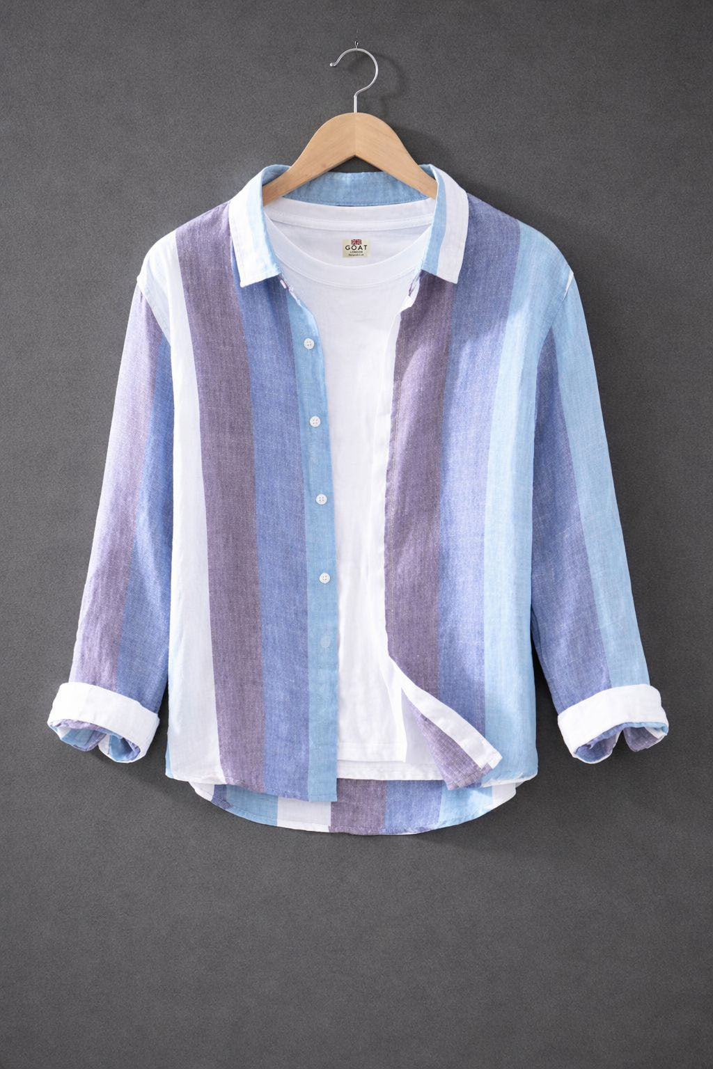 Camisa London Eye mang larga (100% lino)