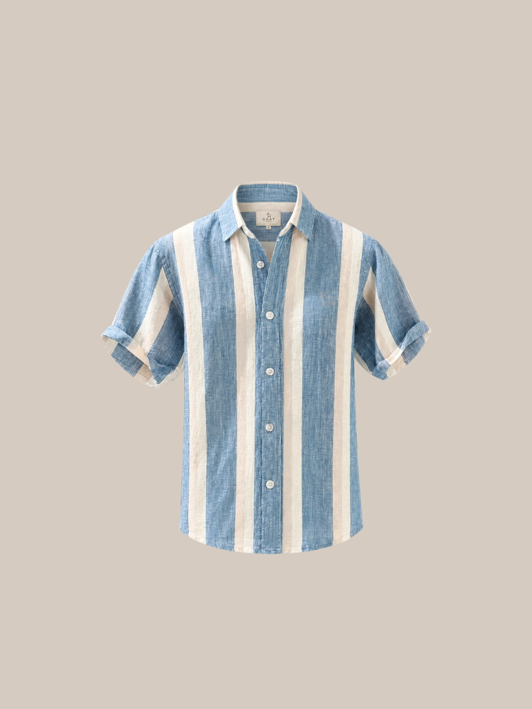 Camisa Marylebone 100% Lino celeste - GOAT LONDON