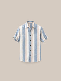 Thumbnail for Camisa Marylebone 100% Lino celeste - GOAT LONDON