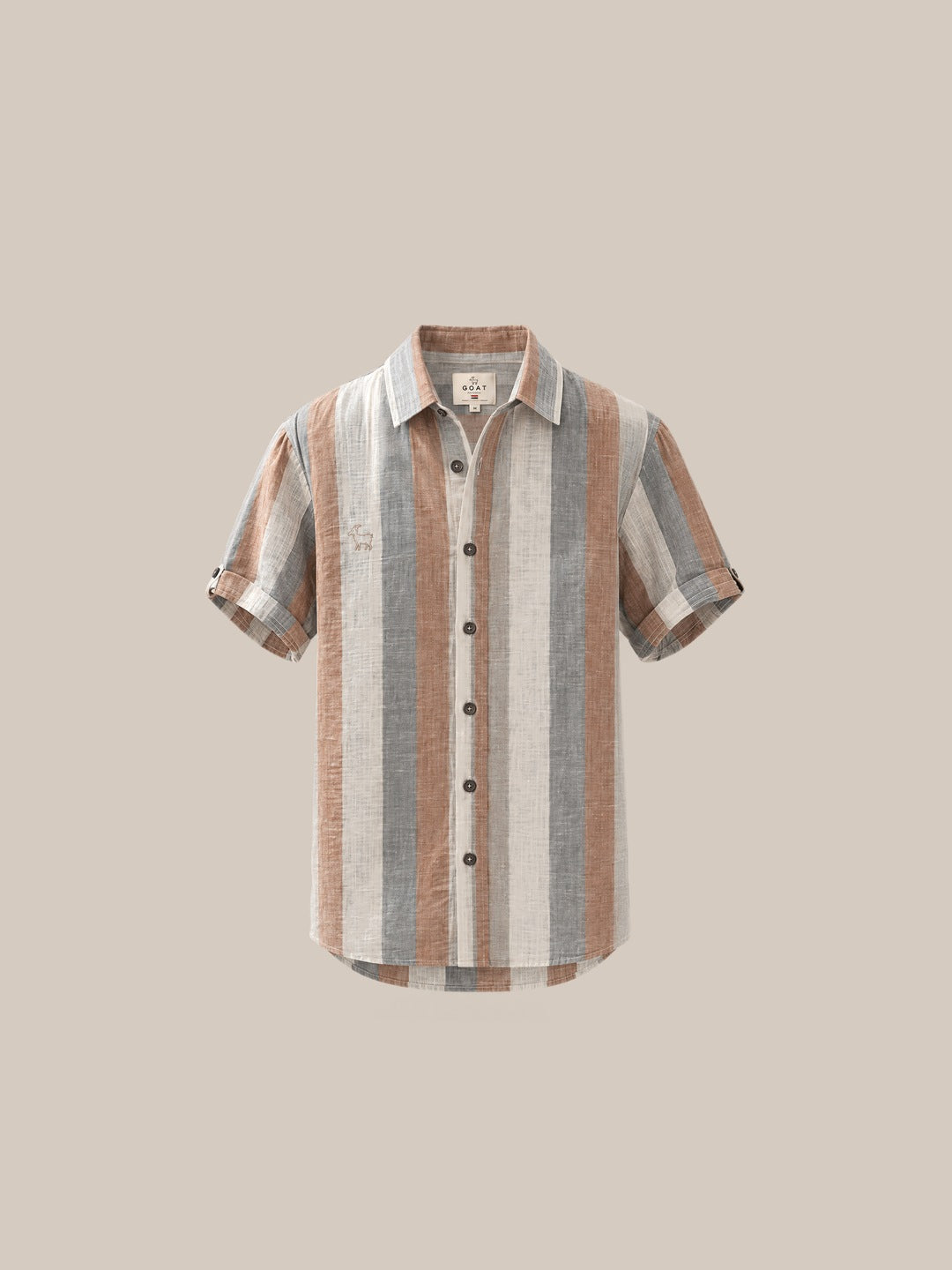 Camisa Marylebone 100% Lino marrón - GOAT LONDON