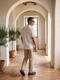 Thumbnail for Camisa Hampstead Linen Grandad - blanca espalda