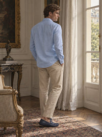 Thumbnail for Camisa Holborn 100% lino - sky blue espaldas
