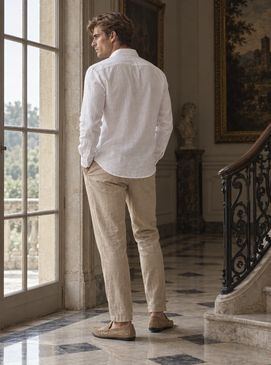 Camisa Holborn 100% lino - white espaldas