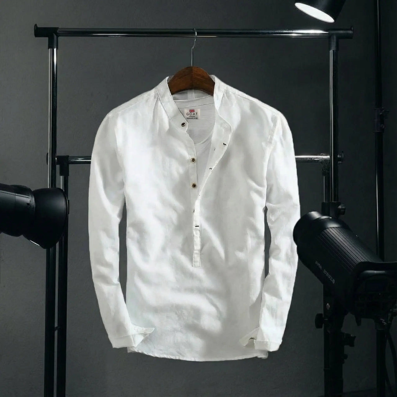 Camisa de lino Manga Larga cuello mao GOAT London