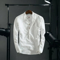 Thumbnail for Camisa de lino Manga Larga cuello mao GOAT London