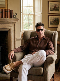 Thumbnail for Camisa Notting Hill Linen - marrón sentado