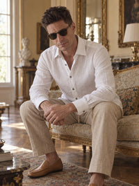 Thumbnail for Camisa Notting Hill Linen - blanca detalle