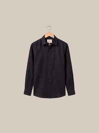 Thumbnail for Camisa Savile Row Black Linen - percha