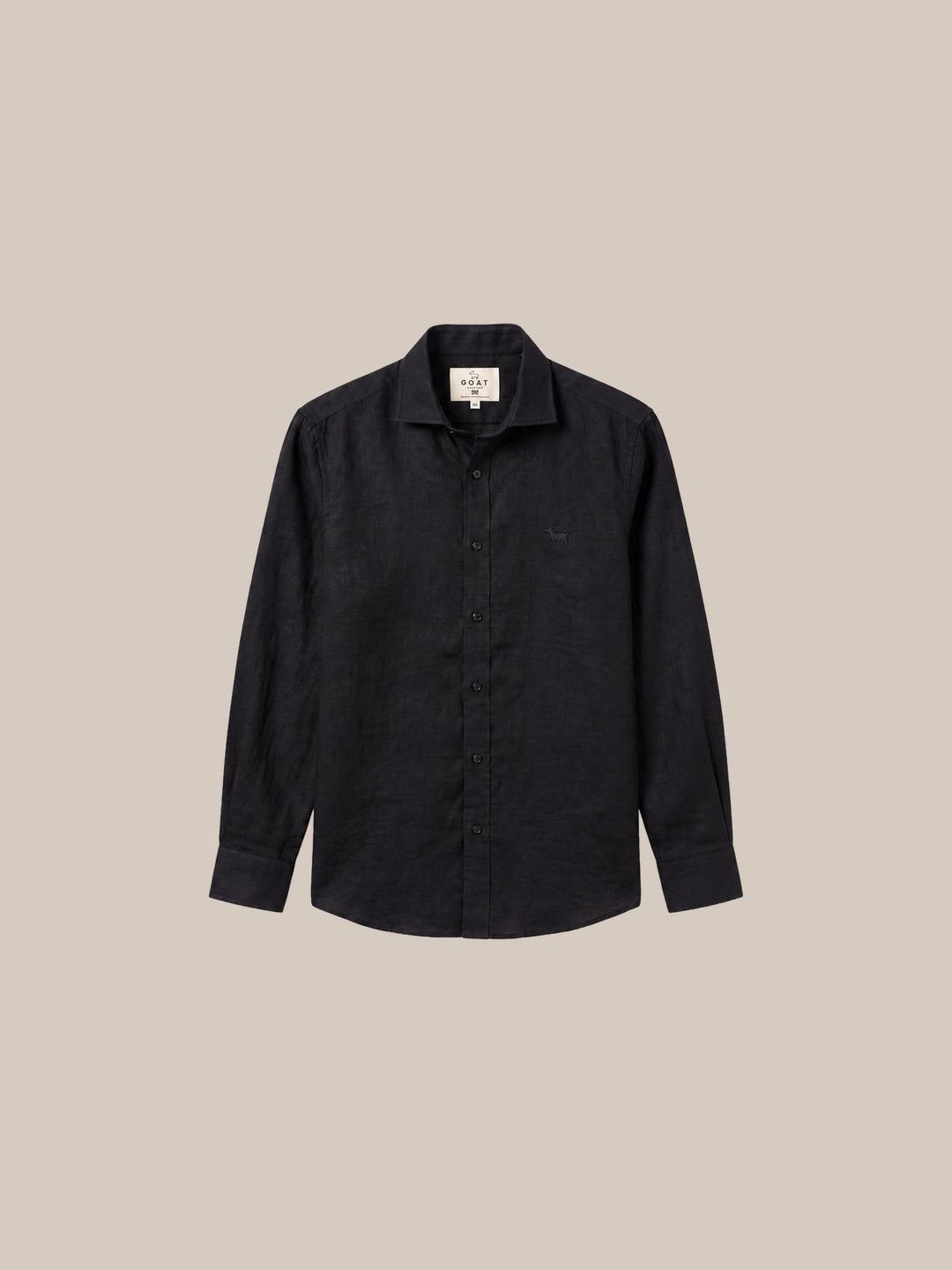Camisa Savile Row Black Linen - plano