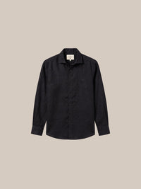 Thumbnail for Camisa Savile Row Black Linen - plano