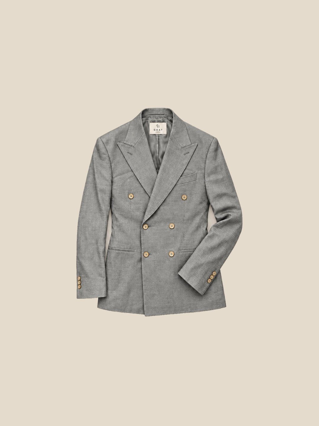 Blazer St James's Linen Double-Breasted - gris flat