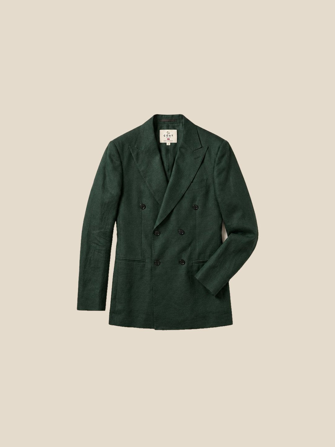 Blazer St James's Linen Double-Breasted - verde oscuro flat