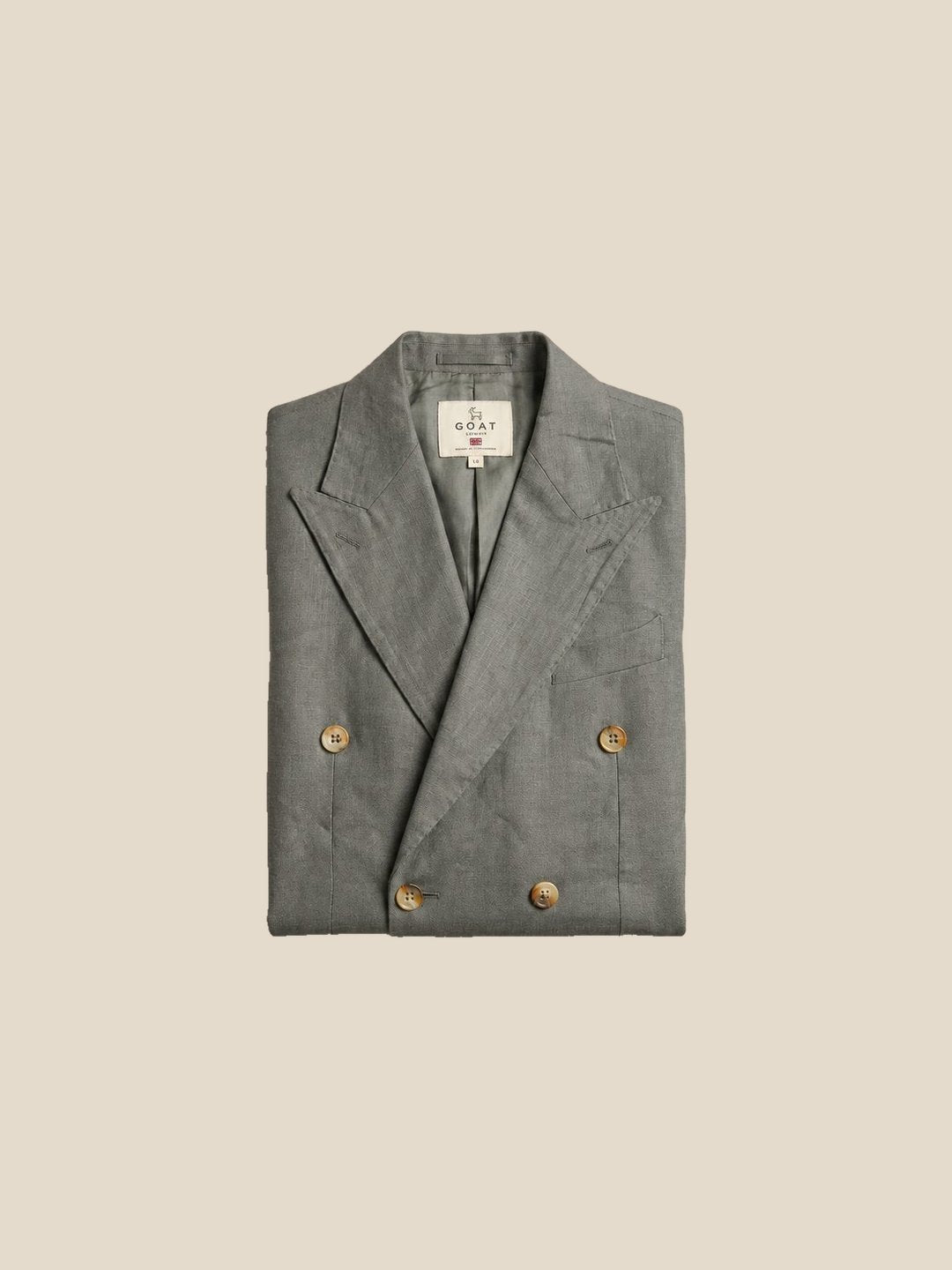 Blazer St James's Linen Double-Breasted - gris doblado