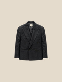 Thumbnail for Blazer St James's Linen Double-Breasted - negro detalle