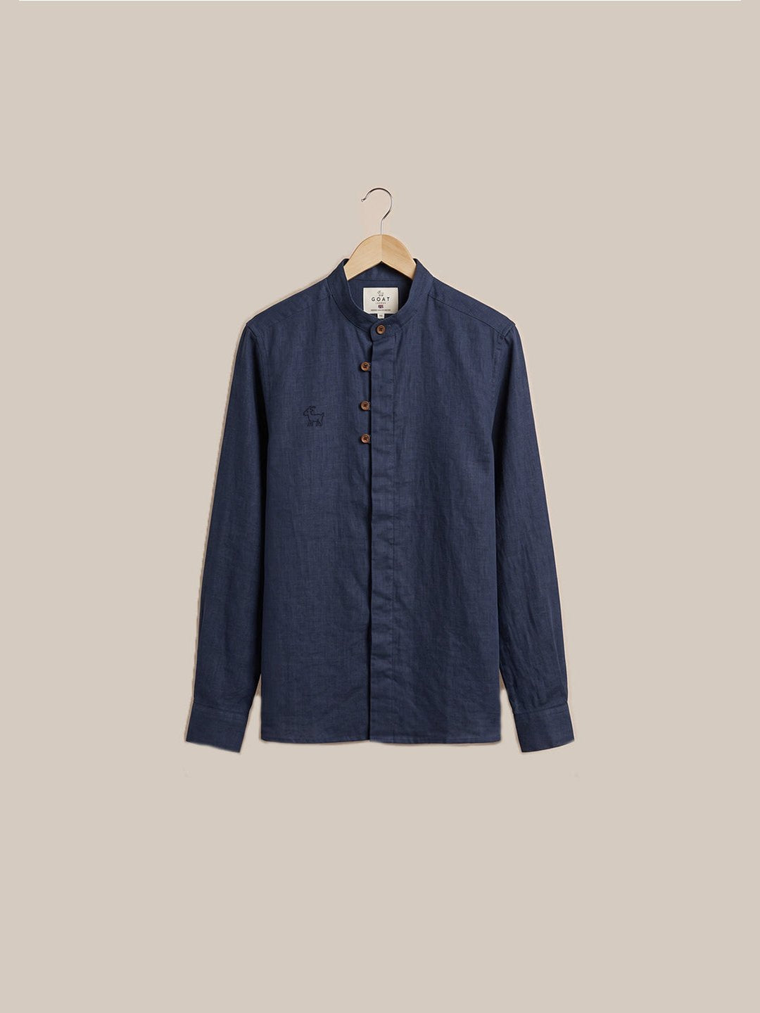 Camisa de lino Manga Larga - Azul