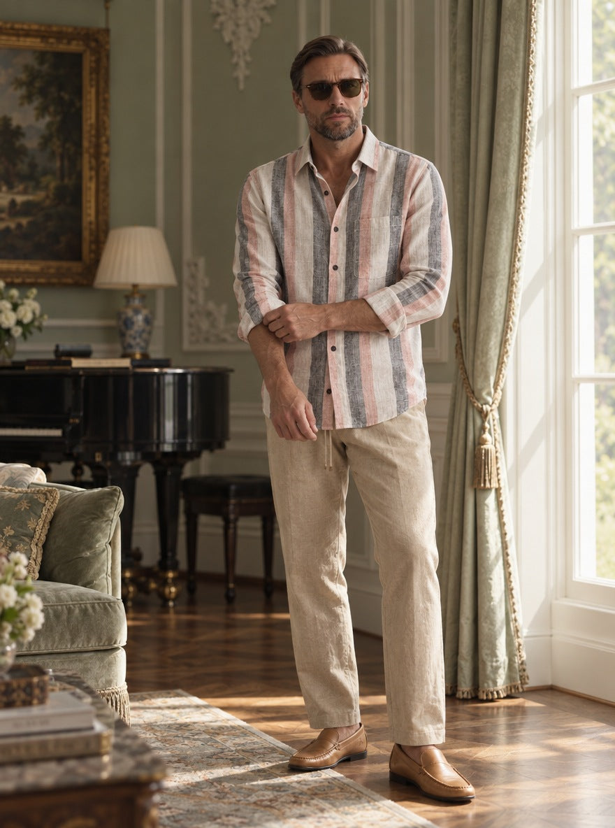 Camisa Croydon 100% lino — Croydon rosa - Modelo Q detalle GPT.jpg