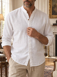 Thumbnail for Camisa Bromley de lino — Bromley blanca - Modelo B detalle.jpg