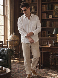Thumbnail for Camisa de lino — Camisa de lino blanca - Modelo U detalle GPT.jpg