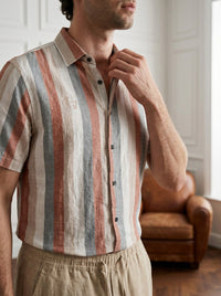 Thumbnail for Camisa Marylebone 100% Lino — Marylebone marron - Modelo G detalle.jpg