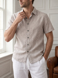 Thumbnail for Camisa Westminster 100% de lino — Westminster beige - Modelo H detalle GPT.jpg