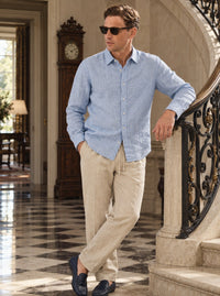 Thumbnail for Camisa Beckenham de lino — Beckenham celeste - Modelo P detalle GPT.jpg