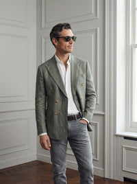 Thumbnail for Blazer St James's Linen Double-Breasted — St James verde grisaceo - plano medio dia.jpg