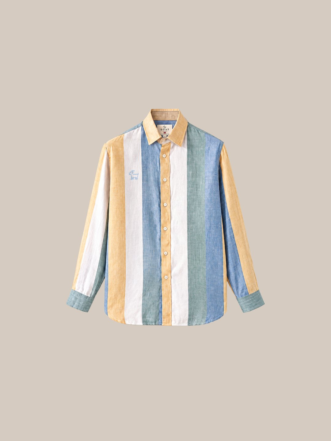 Camisa London Eye mang larga (100% lino) — 4 amarillo fondo beige - IA.jpg