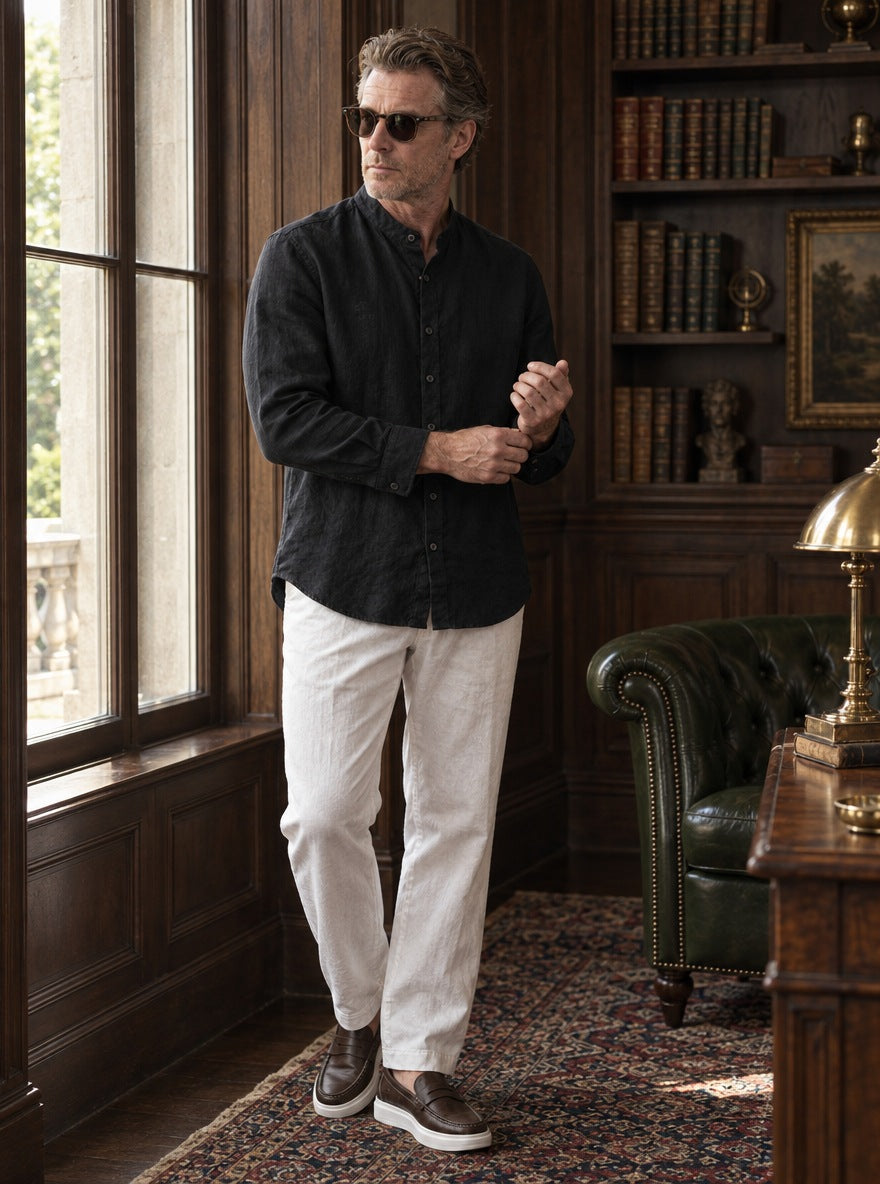 Camisa Bloomsbury — Bloomsbury negra - Modelo M detalle GPT.jpg