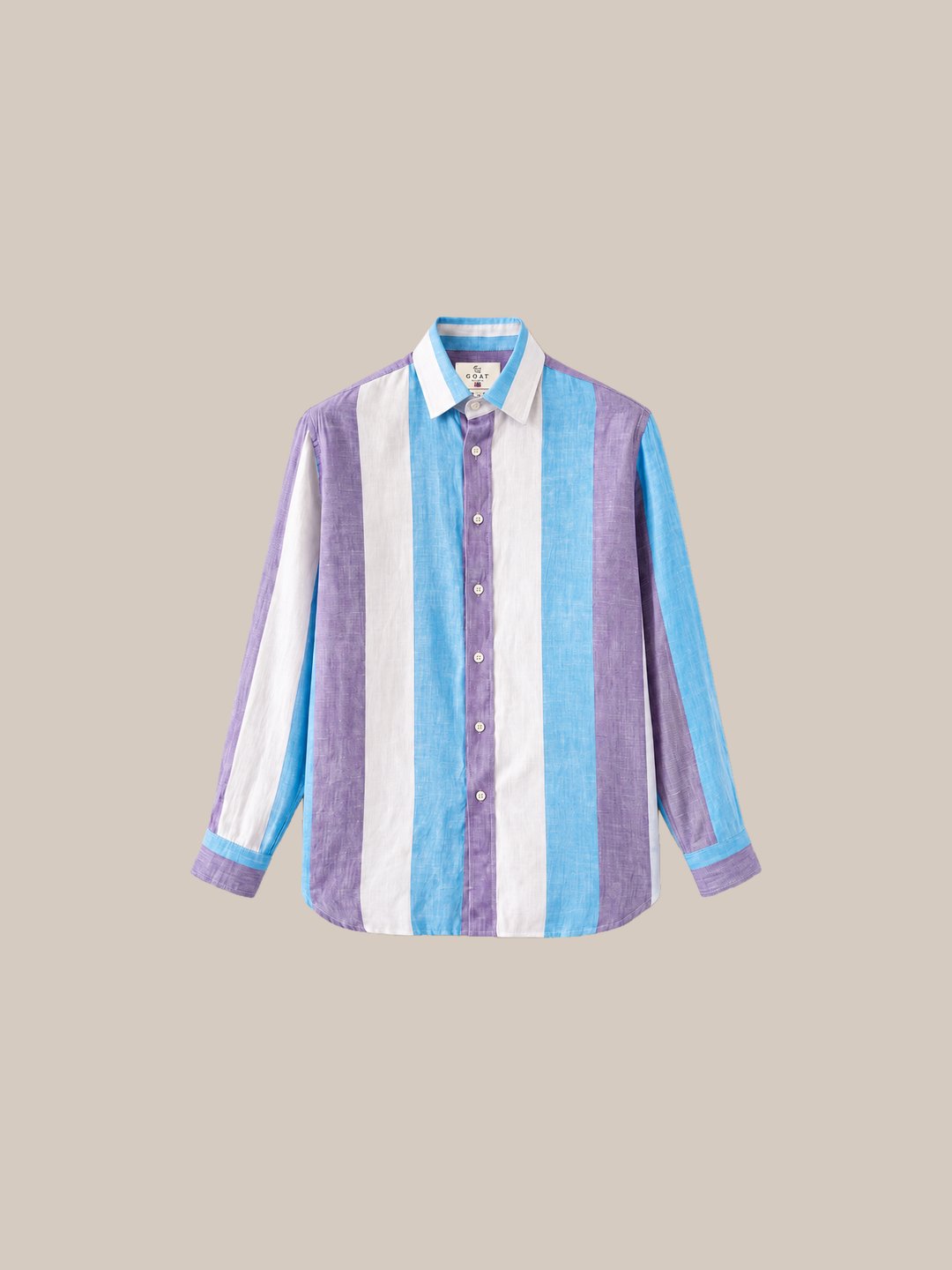 Camisa London Eye mang larga (100% lino) — 4 celeste fondo beige - IA.jpg