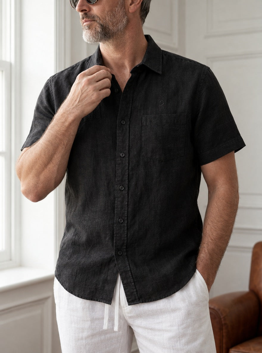 Camisas Mayfair — Mayfair negra - Modelo K detalle GPT.jpg