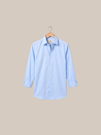 Thumbnail for Camisa Knightsbridge Sky Blue Poplin — Modelo 53 celeste arremangada - IA.jpg