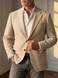 Thumbnail for Blazer Cadogan Linen — Cadogan beige - detalle atardecer GPT.jpg