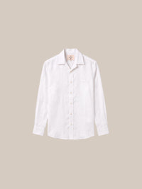 Thumbnail for Camisa Chelsea Linen Camp Collar — Modelo 56 blanca plano - IA.jpg