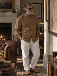 Thumbnail for Camisa de Lino Camberwell — Camberwell marron - Modelo S detalle GPT.jpg